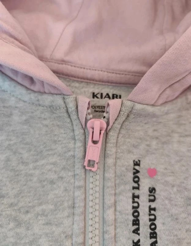 Suéter com zíper cinza e rosa 🦄 Tamanho 4 anos 🦄 Kiabi – photo 4